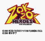 Zok Zok Heroes title screen for GameBoy Color